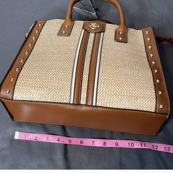 Adrienne Vittadini Women's Capri Collection Satchel Bag NC3 Natural/Bone OS - Picture 10 of 10